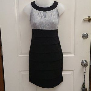 Enfocus Black and Silver Sleeveless Dress